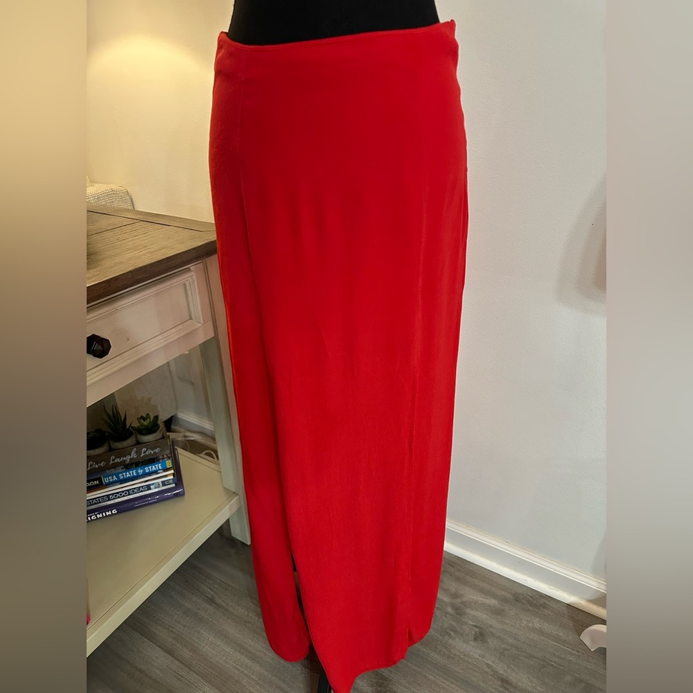 Forever 21 Red Double Slit Maxi Skirt - Size S